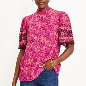 LOFT Paisley Mock Neck Top